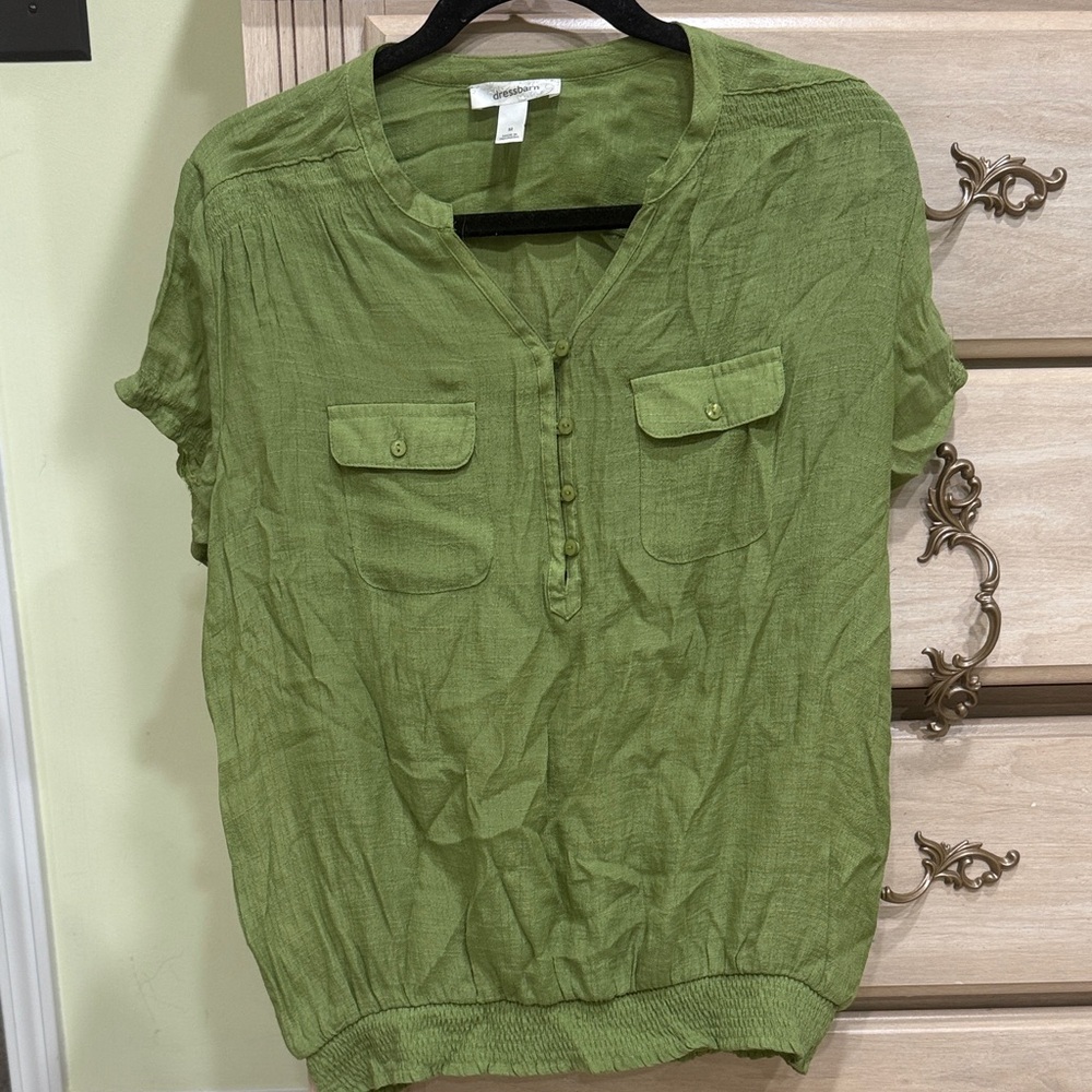 Dressbarn Olive Green Blouse